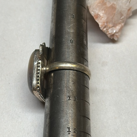 Sterling silver agate stripe stone ring - Picture 8 of 9